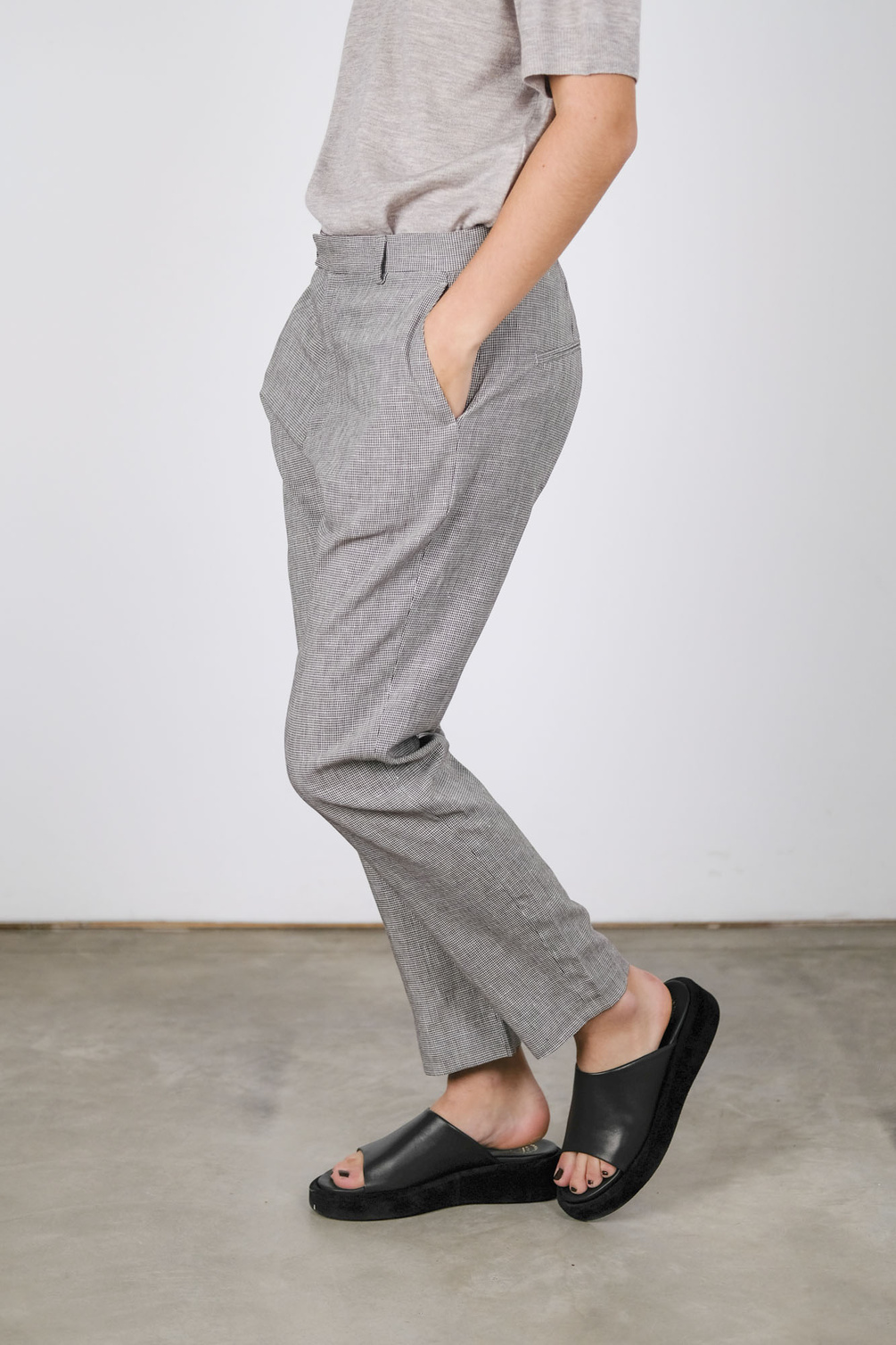 hope krissy edit trousers brown dogtooth